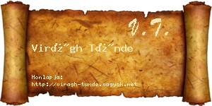 Virágh Tünde névjegykártya